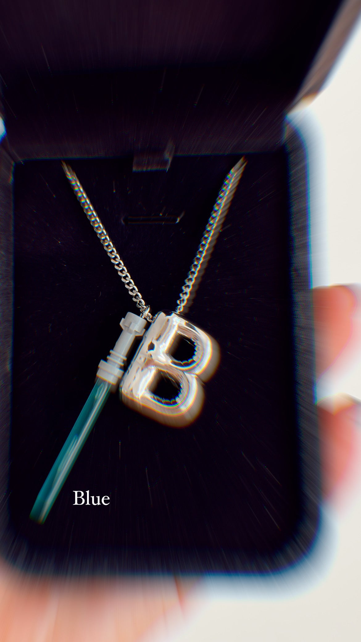 Lightsaber Balloon Initial Necklace | Silver & Gold - Made to Order