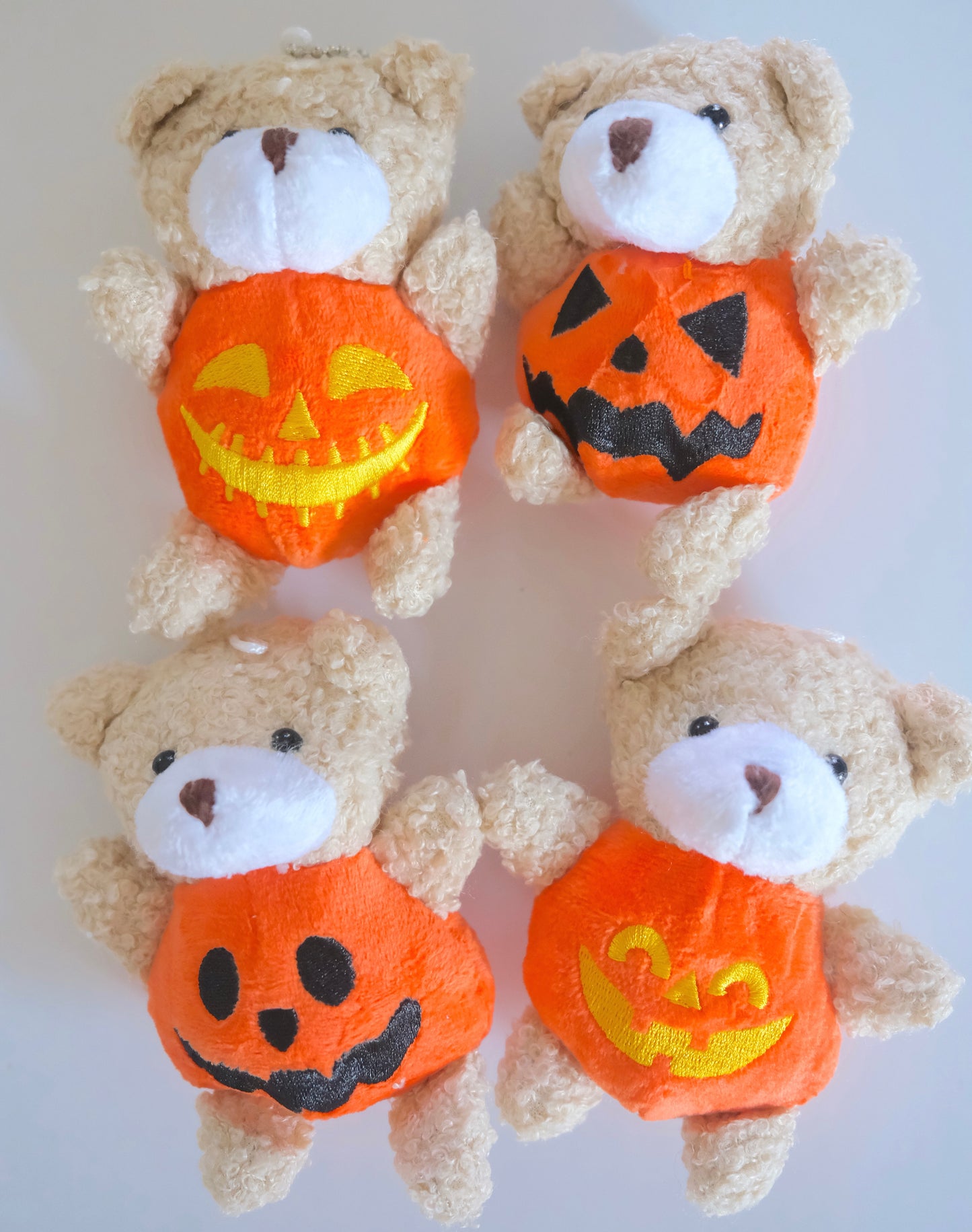 Teddy Pumpkin Plush Keychain