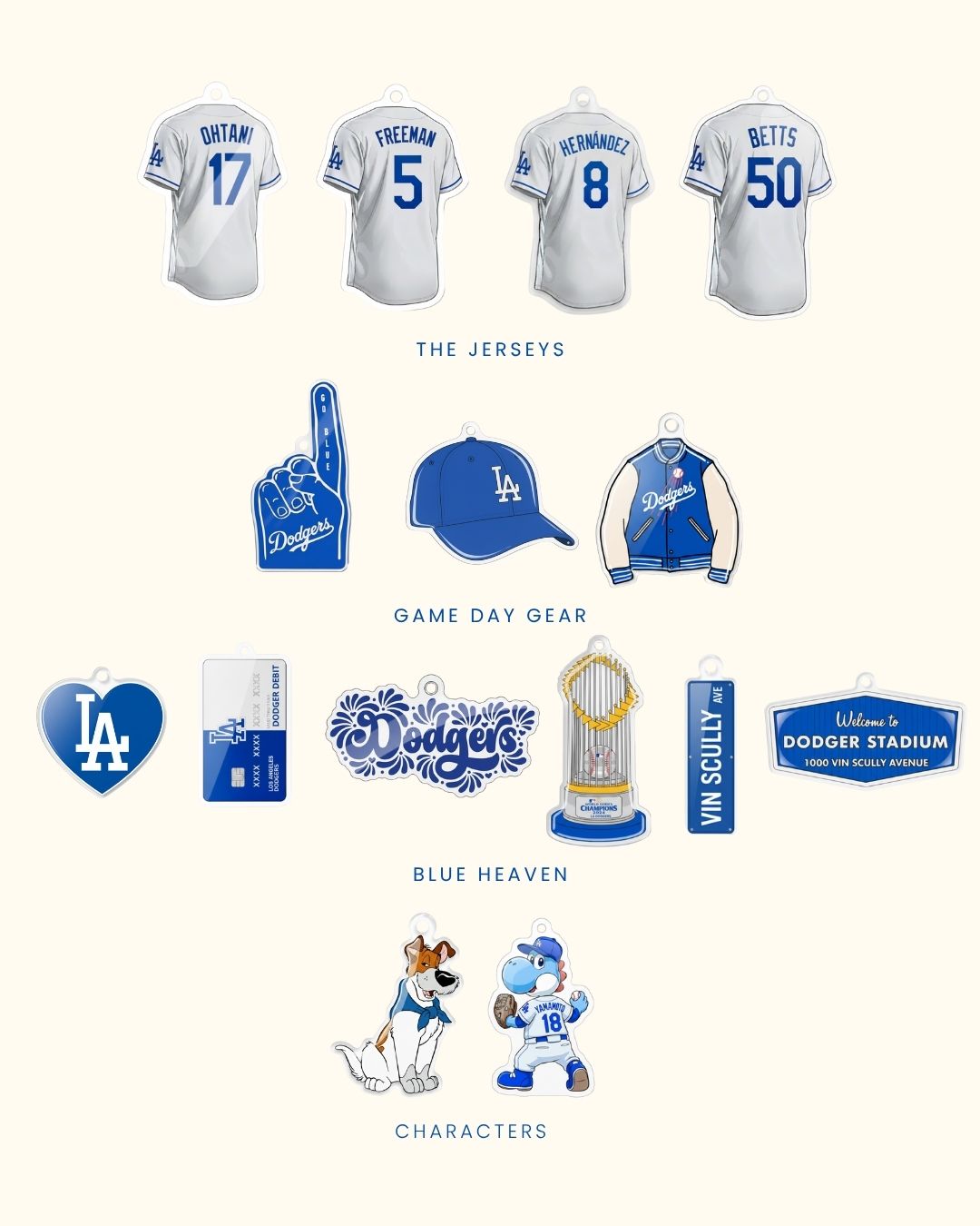 Dodger Blue Acrylic Charms