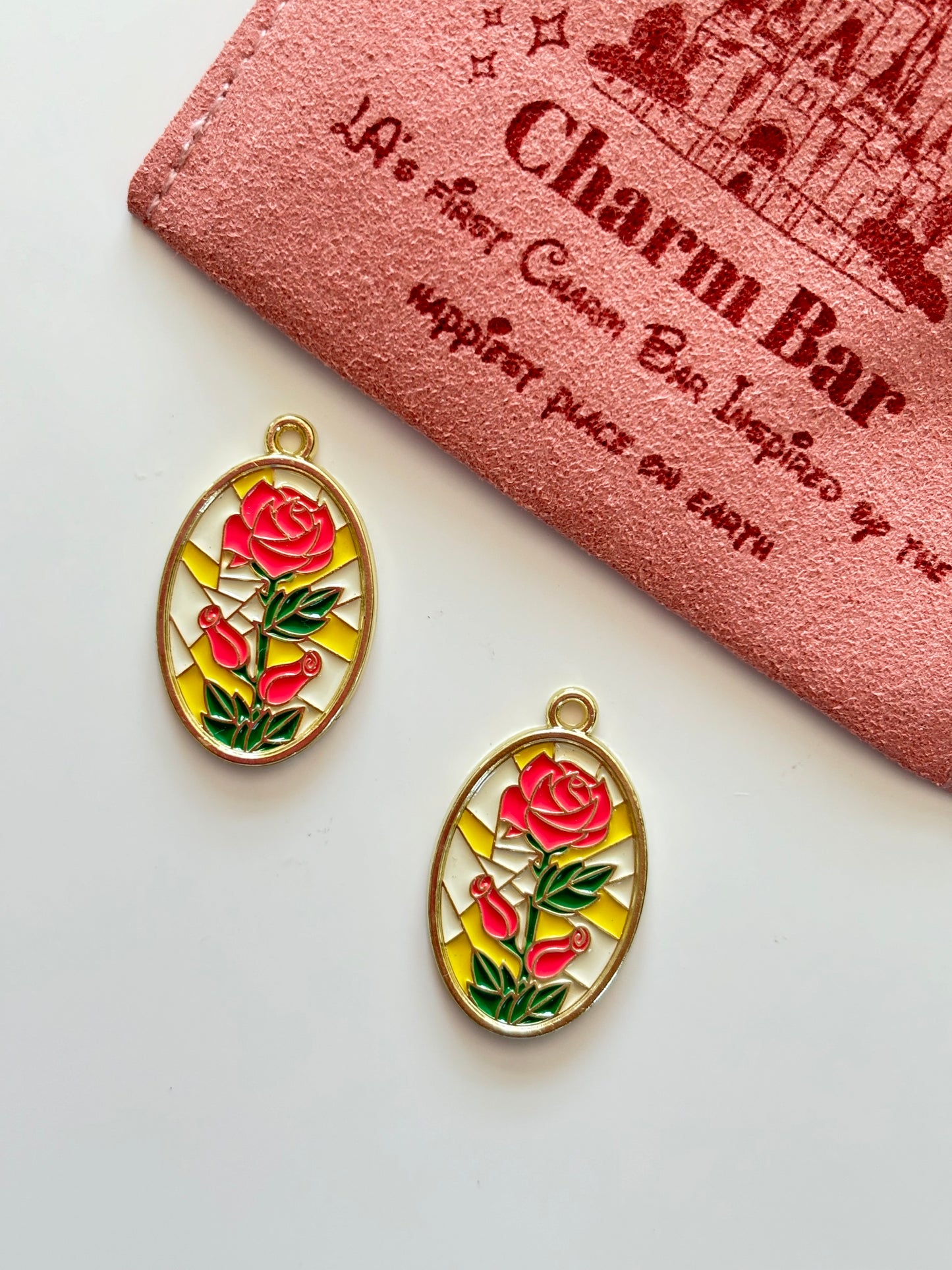 Belle Rose Stain Glass Charm
