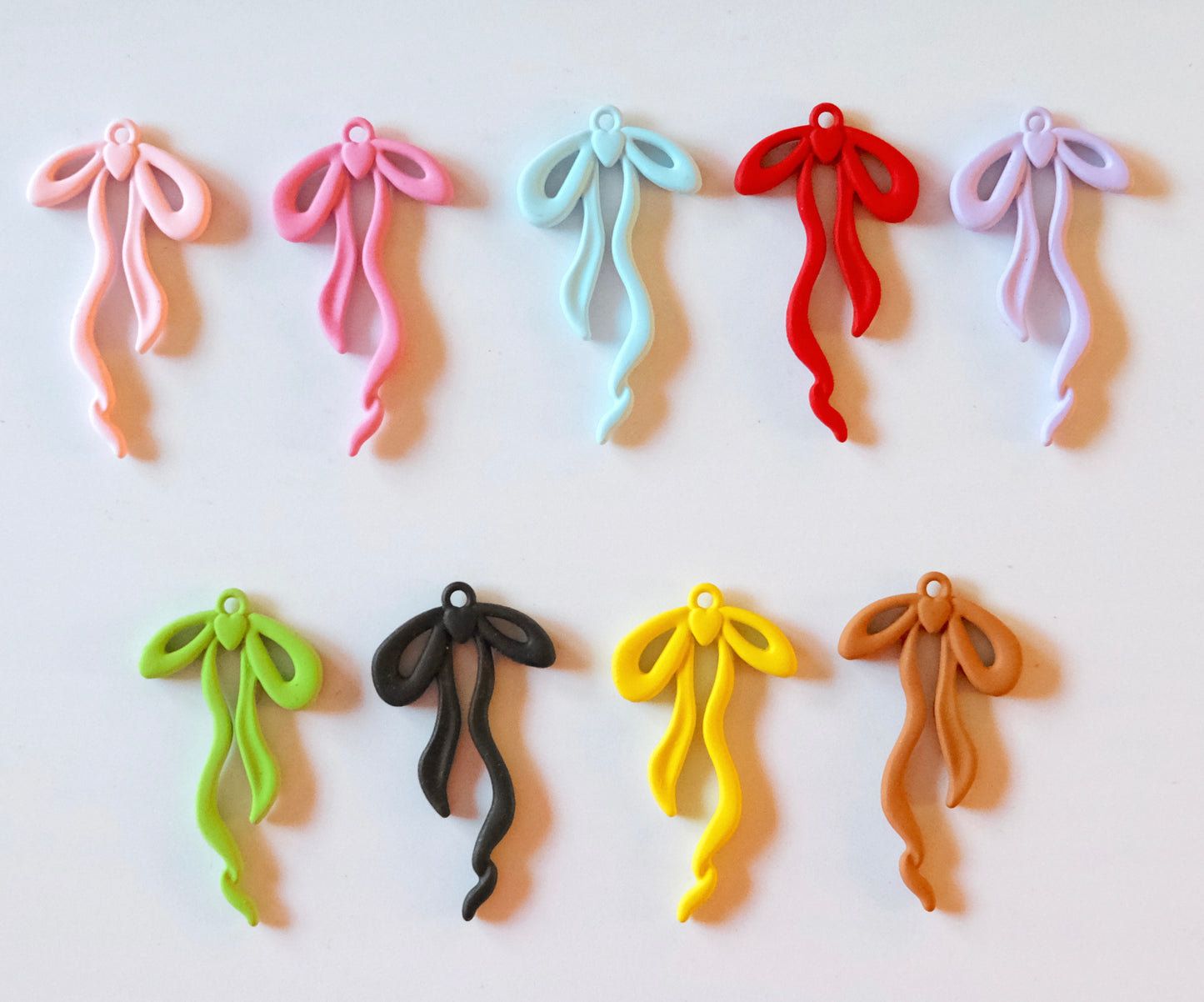 Large Heart Bow Charms