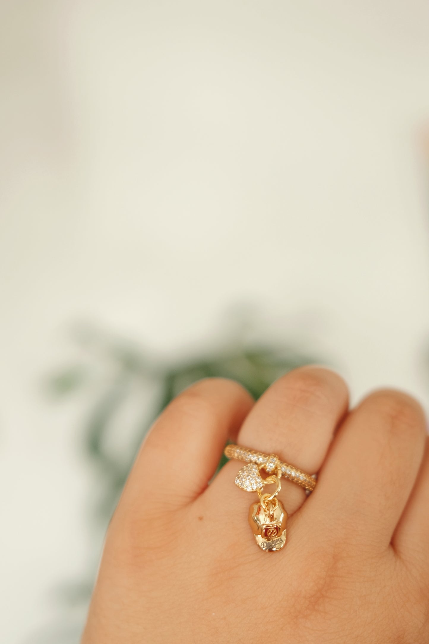 Custom Baseball Cap Charm Ring