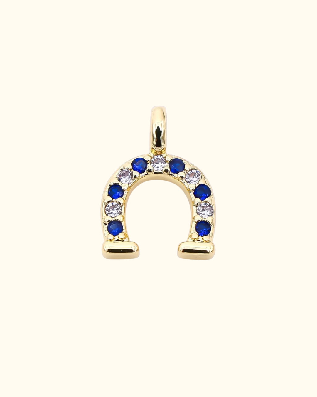 Mini Blue Lucky Horseshoe Charm
