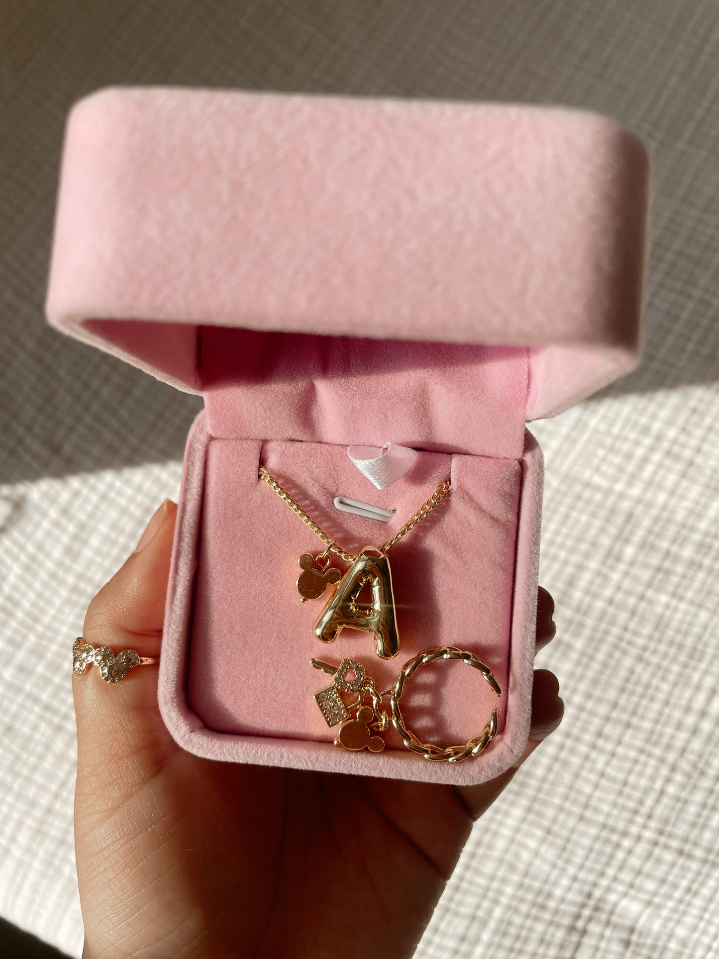 Balloon Initial Magical Mouse Necklace