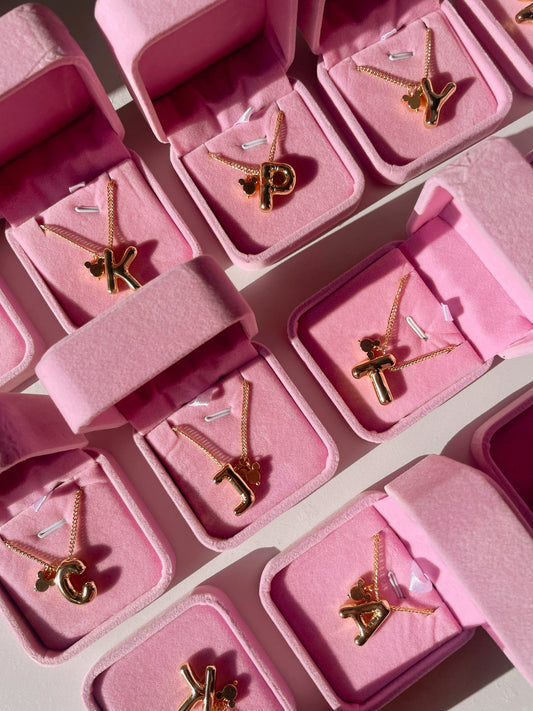 Balloon Initial Magical Mouse Necklace