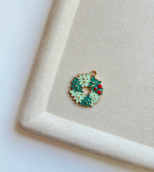 Christmas wreath charm