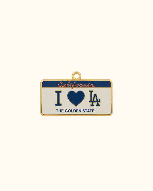 I LOVE LA License Plate Charm