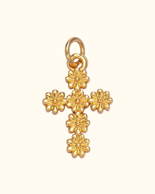 Blooming Cross Charm