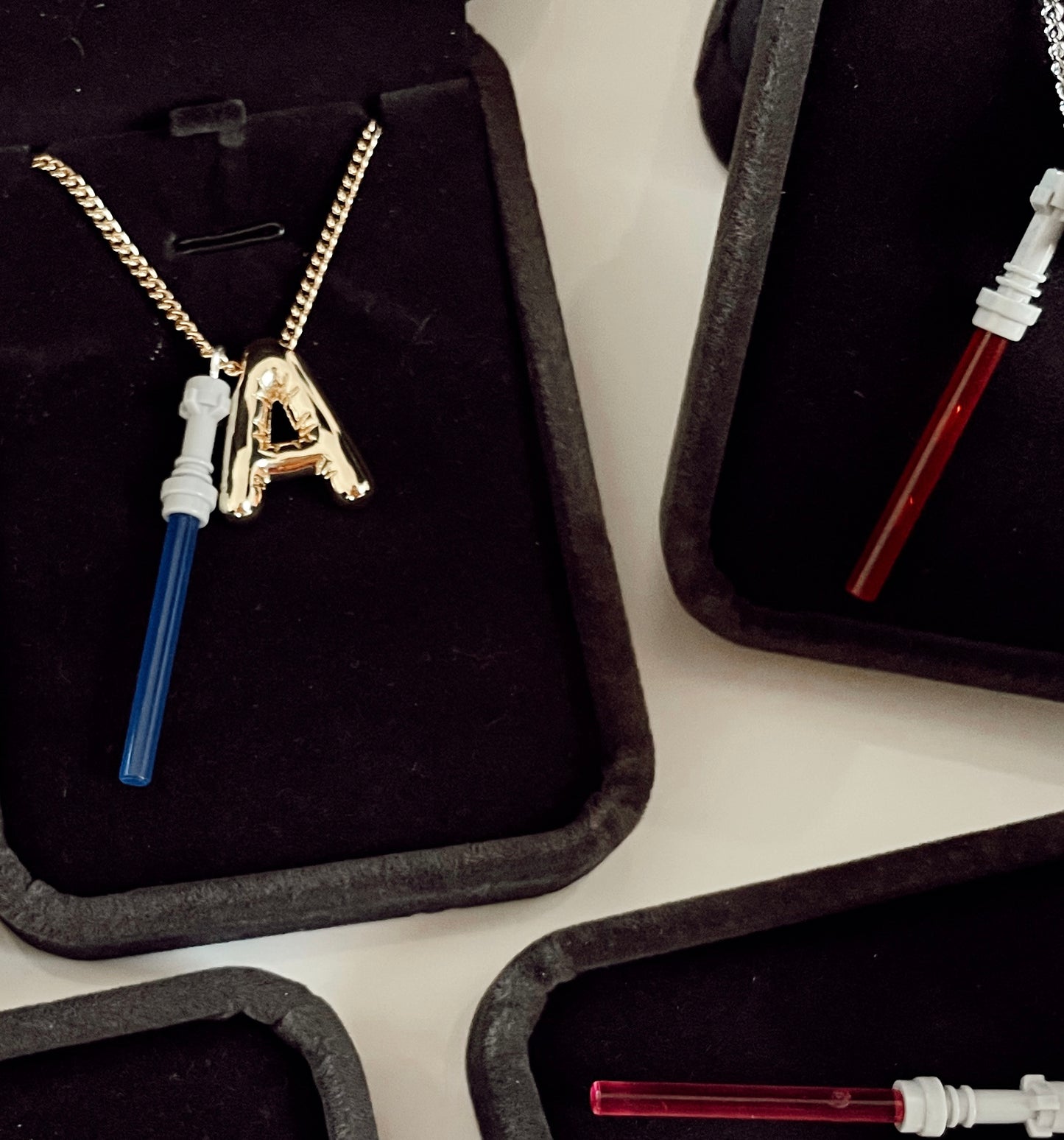 Lightsaber Balloon Initial Necklace | Silver & Gold - Made to Order