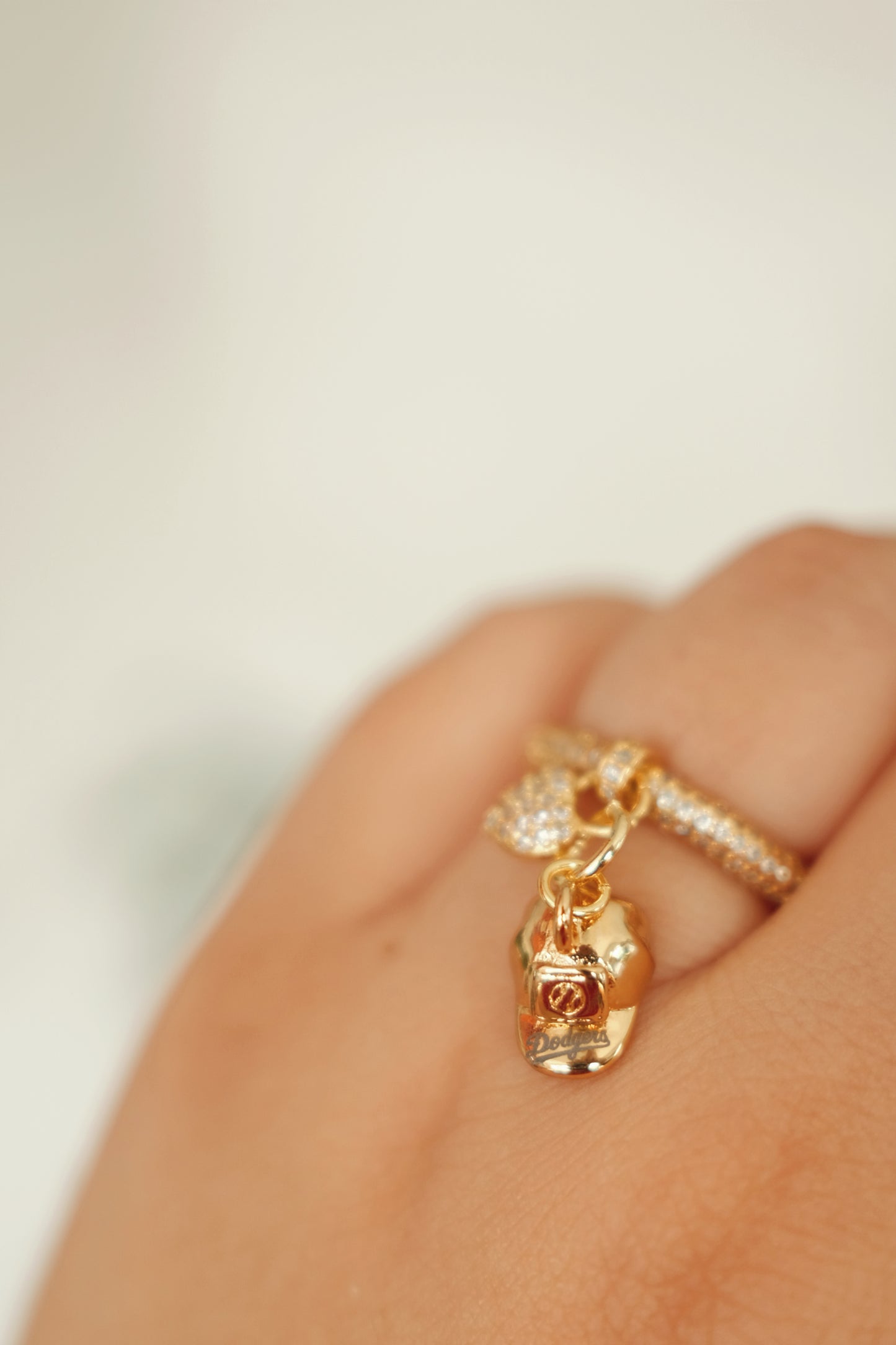 Custom Baseball Cap Charm Ring