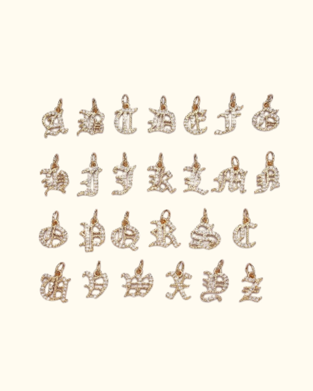 Old English Paved Initial Charm