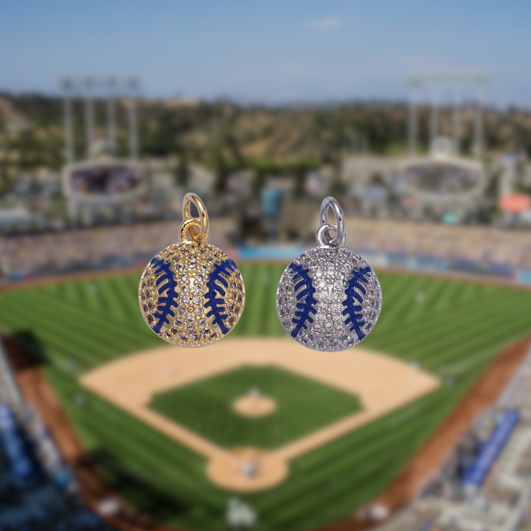 Grand Slam Baseball Charm - Blue