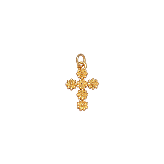 Floral Cross Charm